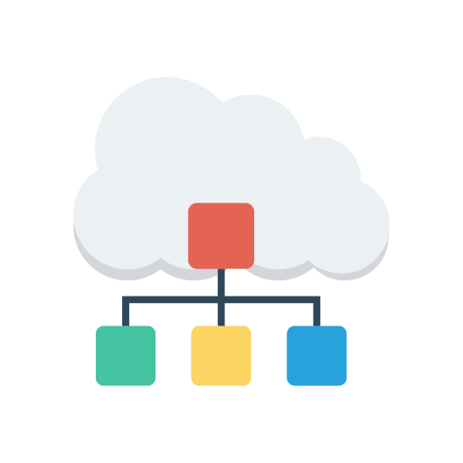 Cloud computing hosting cloud data multimedia icon