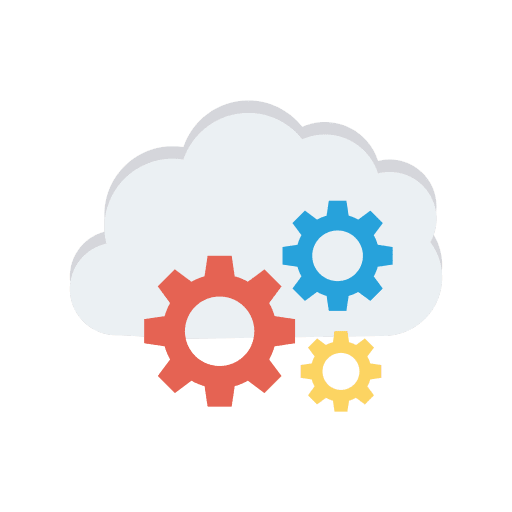 Cloud computing storage cogwheel gear icon