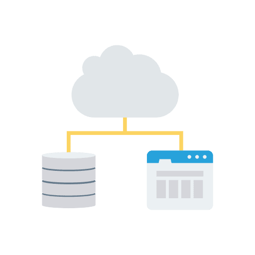 Cloud computing web development networking multimedia icon