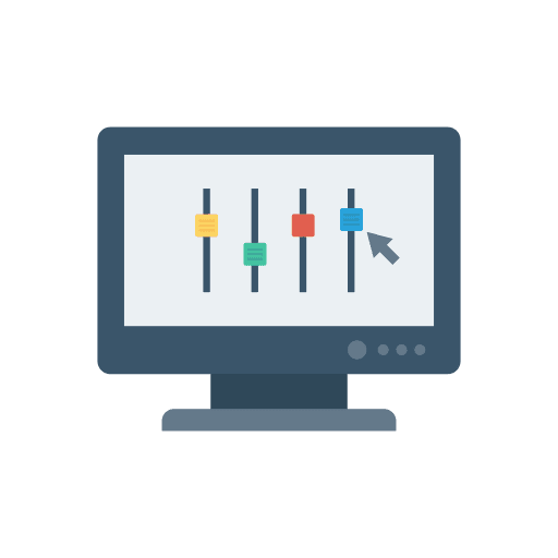 Settings options screen settings icon