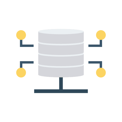 Database networking technology multimedia icon
