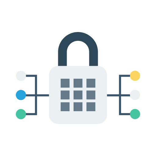 File sharing laptop network security icon