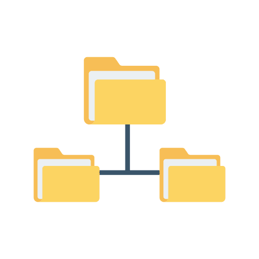 Folders connection network networking icon
