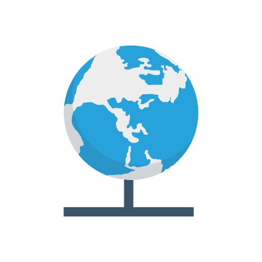 Internet world wide web globe grid earth globe icon
