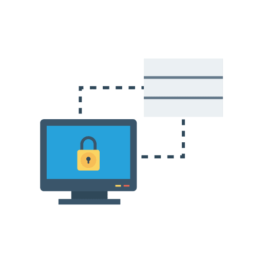 Network computer network security icon