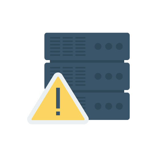 Server multimedia hosting warning icon