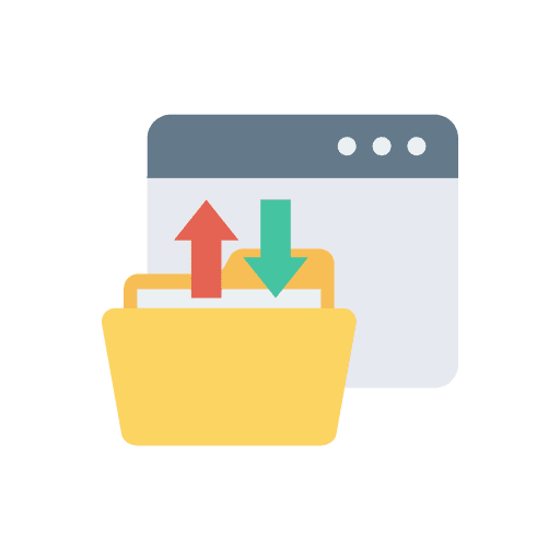 Browser seo and web transfer files and folders icon