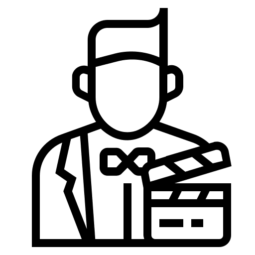 Actor avatar celebrity clapperboard icon