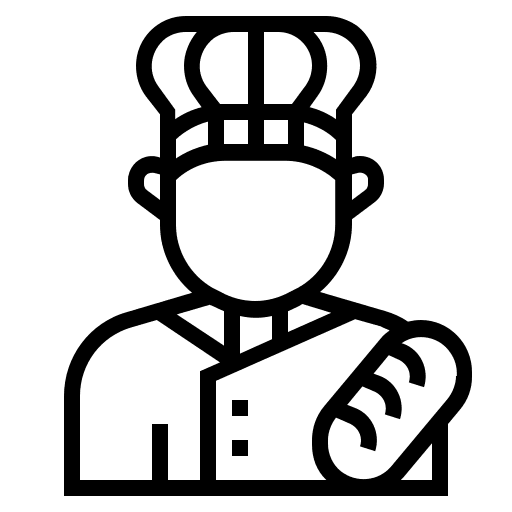 Baker cake bakery professions and jobs icon