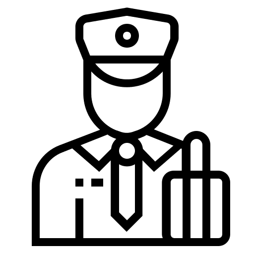 Customs officer terminal customs icon