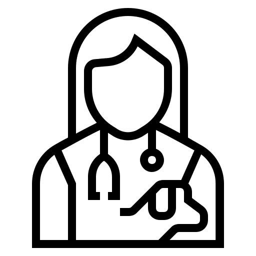 Veterinarian girl mammal nursing icon