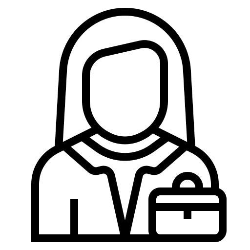 Entrepreneur woman marketing worker icon