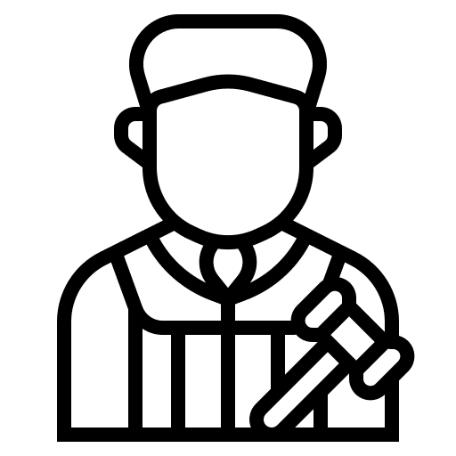 Judge professions and jobs user occupation icon