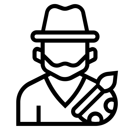 Artist man hat painter icon