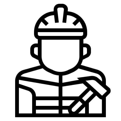Builder workman profession building icon