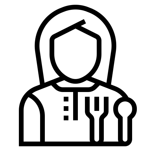 Lunchroom fork woman spoon icon