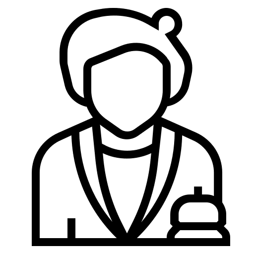 Receptionist headphones front desk receptionist icon