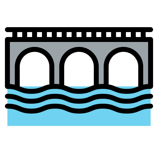 Bridge buildings landscape bridge icon