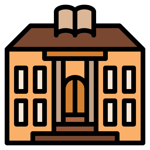 Library book reading architecture and city icon