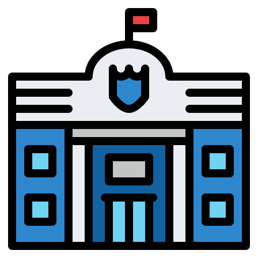 Police station emergency door prison icon