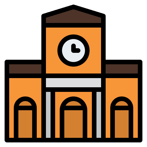 Train station railway station architecture and city train icon