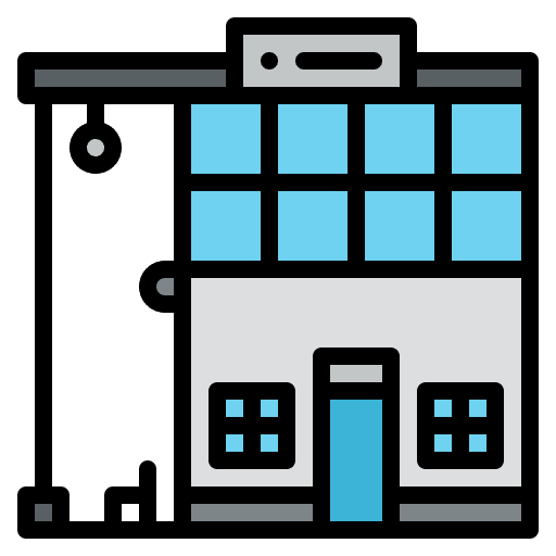 Bus station sign architecture and city bus icon