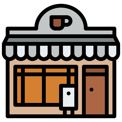 Coffee shop store restaurant business icon
