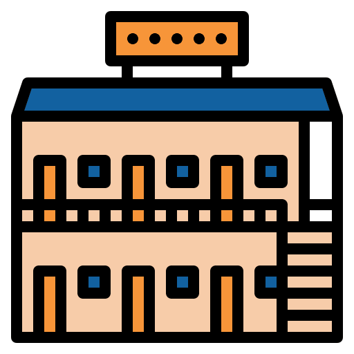 Motel vacations hotel travel icon