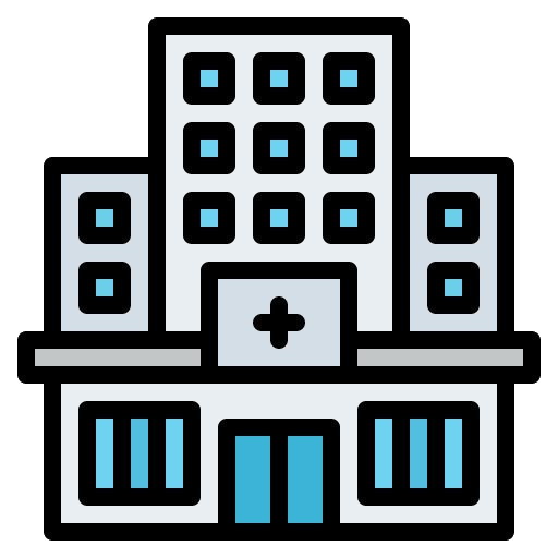 Hospital urban buildings health clinic icon