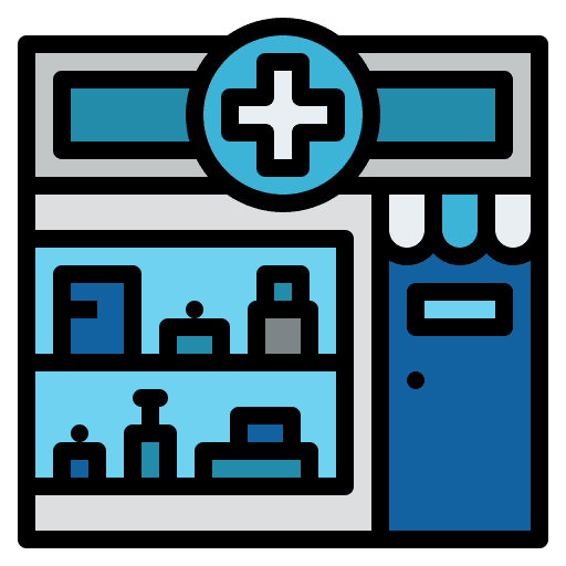 Pharmacy drugstore dispensary medicine icon