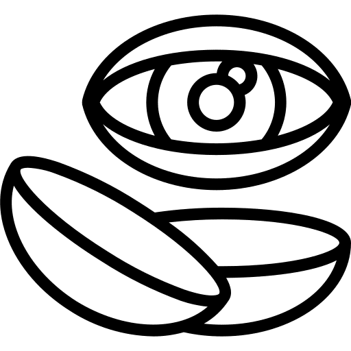 Contact lens healthcare and medical medical eye icon