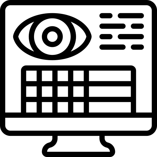 Eye test monitor ophtalmology healthcare and medical icon