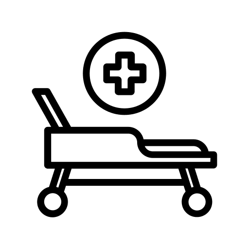 Hospital bed hospital ward room icon