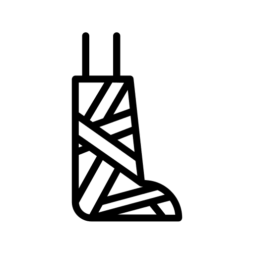 Leg sling medical healthcare and medical crutches icon