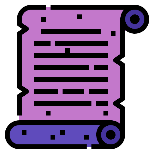 Scroll poetry old parchment icon