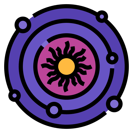 Solar system science orbit planet icon