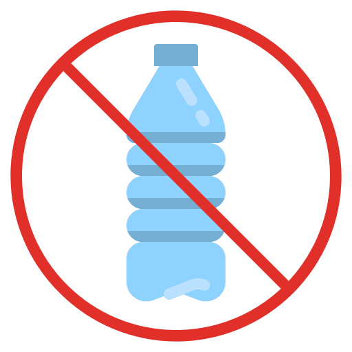 No plastic contamination garbage waste icon
