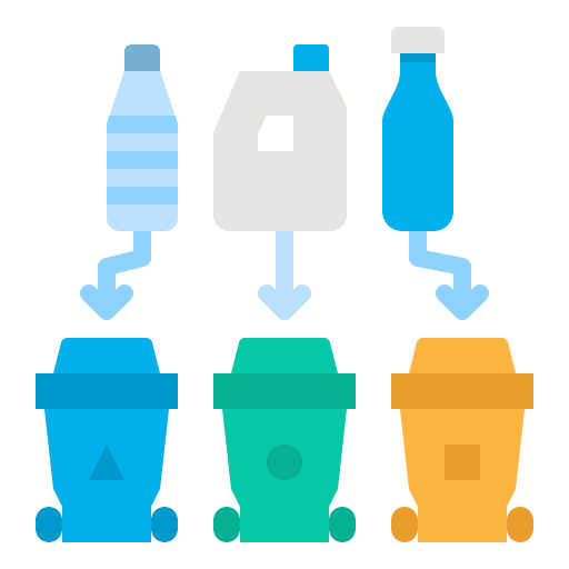 Recycle bin garbage separate collection separate icon