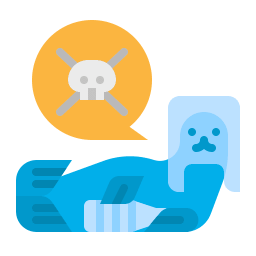 Seal plastic kill pollution icon