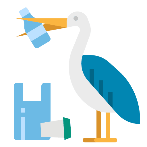 Pelican ecology and environment waste pollution icon