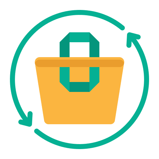 Reuse reusable environment recycled bag icon