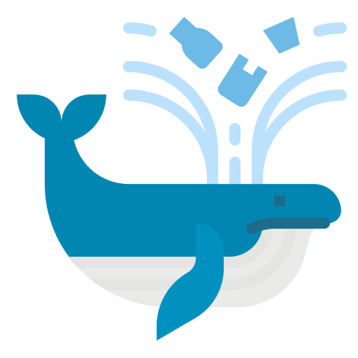 Whales garbage plastic waste icon