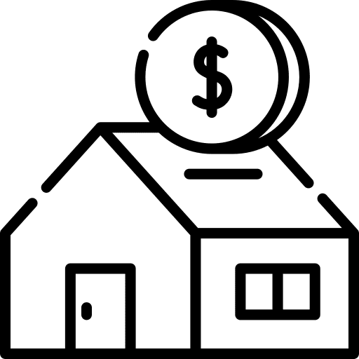 Saving coin money home icon