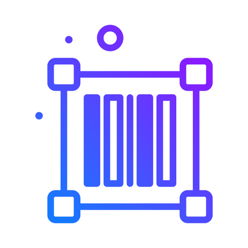 Barcode shapes and symbols scan code icon