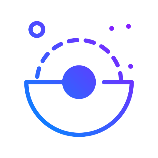Disk shapes and symbols shape abstract icon