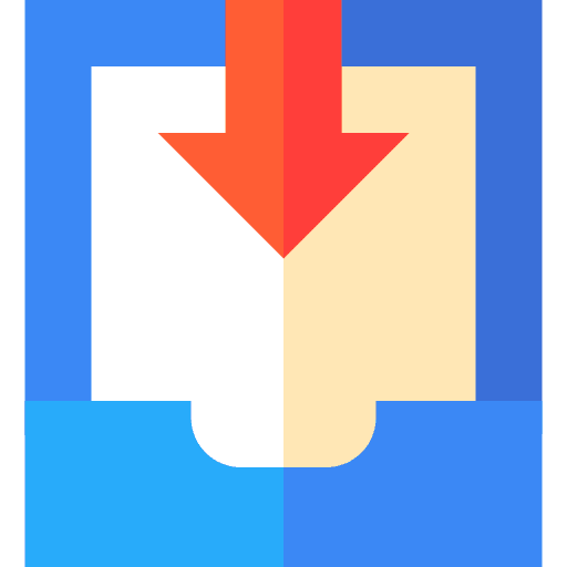 Inbox downloading direction interface icon