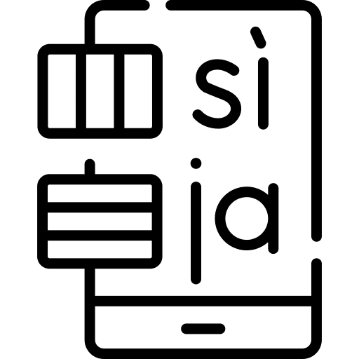 Foreign language communications hobbies and free time dialogue icon