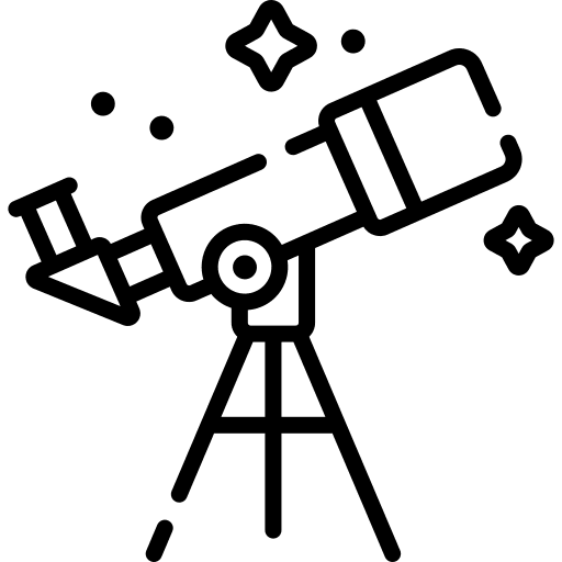 Telescope stars miscellaneous science icon