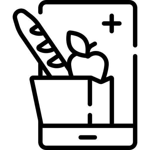 Grocery commerce and shopping smartphone ui icon