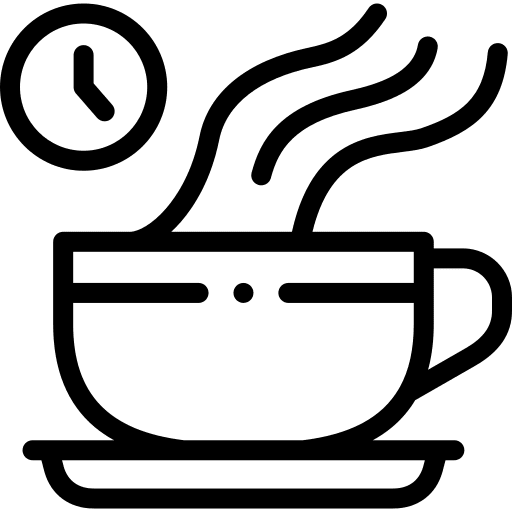 Coffee time time and date coffee time coffee mug icon